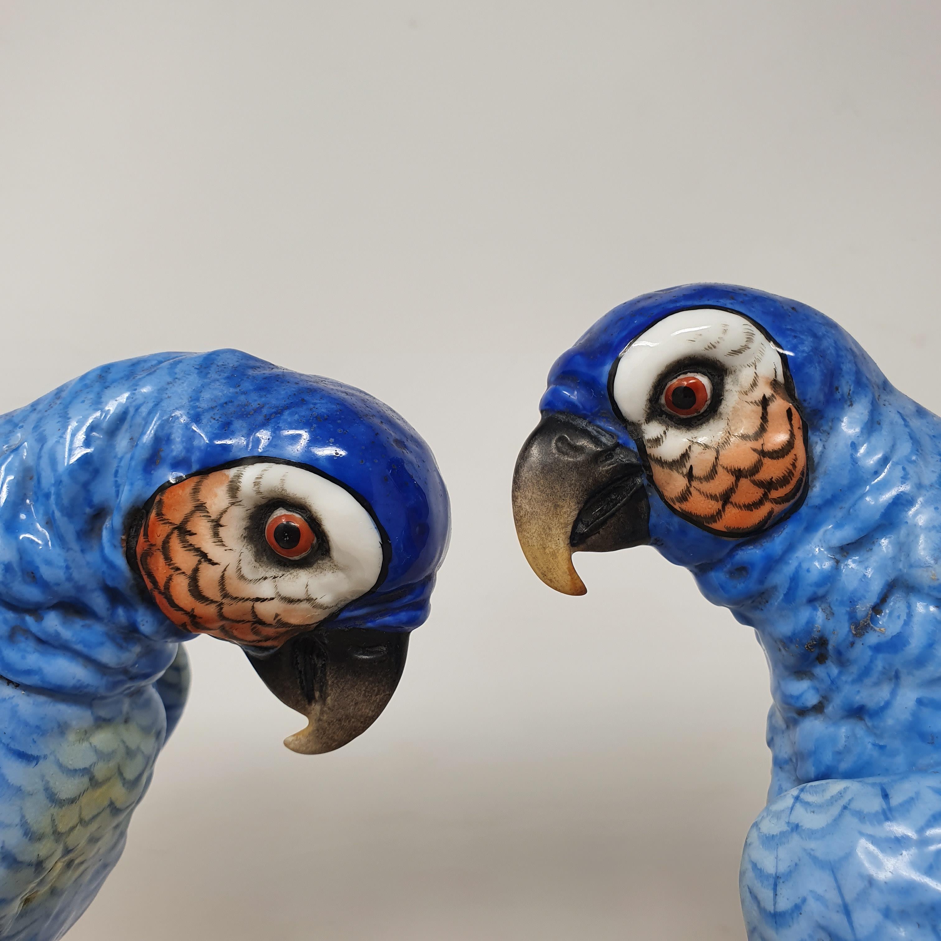 A pair of porcelain figures, of parrots on tree stumps, slight loss, 35 cm and 34 cm high (2) Report - Image 7 of 7