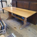 A pine kitchen table, 183 cm