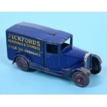 A Dinky Toys delivery van, Pickfords, 28b, with a radiator surround, cast hubs and Hornby Series