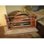 Two coal hods, two trunks, and a set of wall shelves (5), removal cost B