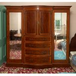 An Edwardian mahogany part bedroom suite, crossbanded in satinwood and with boxwood and ebonised