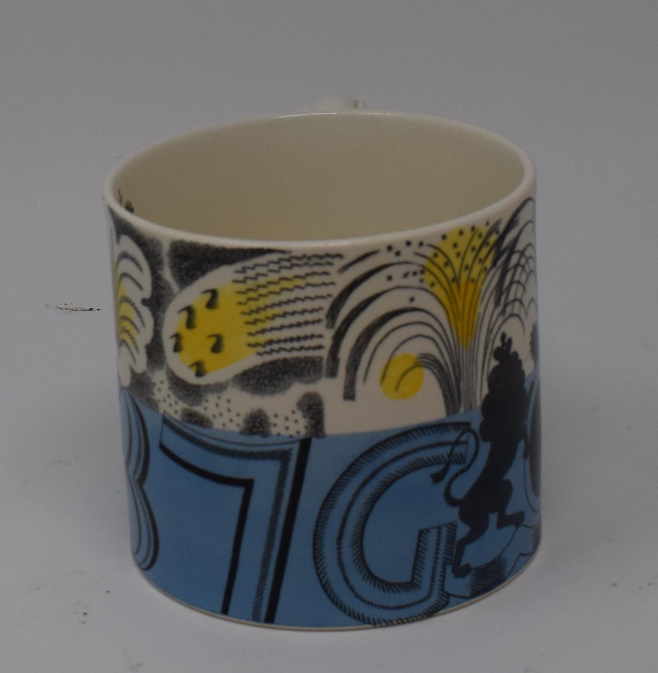 Eric Ravilious for Wedgwood, a George VI coronation mug, 1937, 10 cm high No chips cracks or