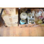 A collection of oil lamp parts (6 boxes)
