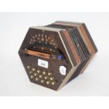 An hexagonal rosewood concertina