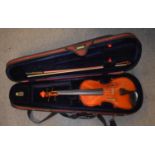 A Stentor Student Viola and a Stentor Student Violin, both in fitted cases (2)