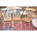 A set of eleven pine and beech kitchen chairs (11) Overall condition good, general wear due to use