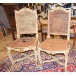 A set of five 19th century French painted dining chairs