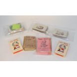 Six packs of Jacques Happy Families playing cards from 1900 to 1960s, and an imitative pack by