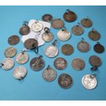 Assorted silver and other coin charms