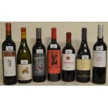 Seven bottles of wine including McGuigan Shiraz, Visionario Rosso Veronese, Lobo e Falcao and Hunter