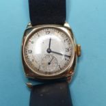 A gentleman's 9ct gold Zenith wristwatch, with a subsidiary seconds dial, inscribed and dated '49