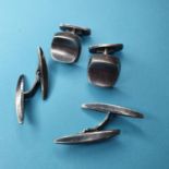 A pair of Danish 20th century silver cufflinks by Thor Selzer, stamped with makers mark, sterling