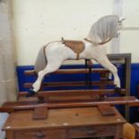 A Victorian style painted wooden rocking horse, 106 cm high