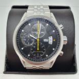 A gentleman's steel Raymond Weil chronograph wristwatch, 2011, boxed with papers and spare links