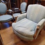 A pair of 19th century style French armchairs and a mahogany armchair (3)