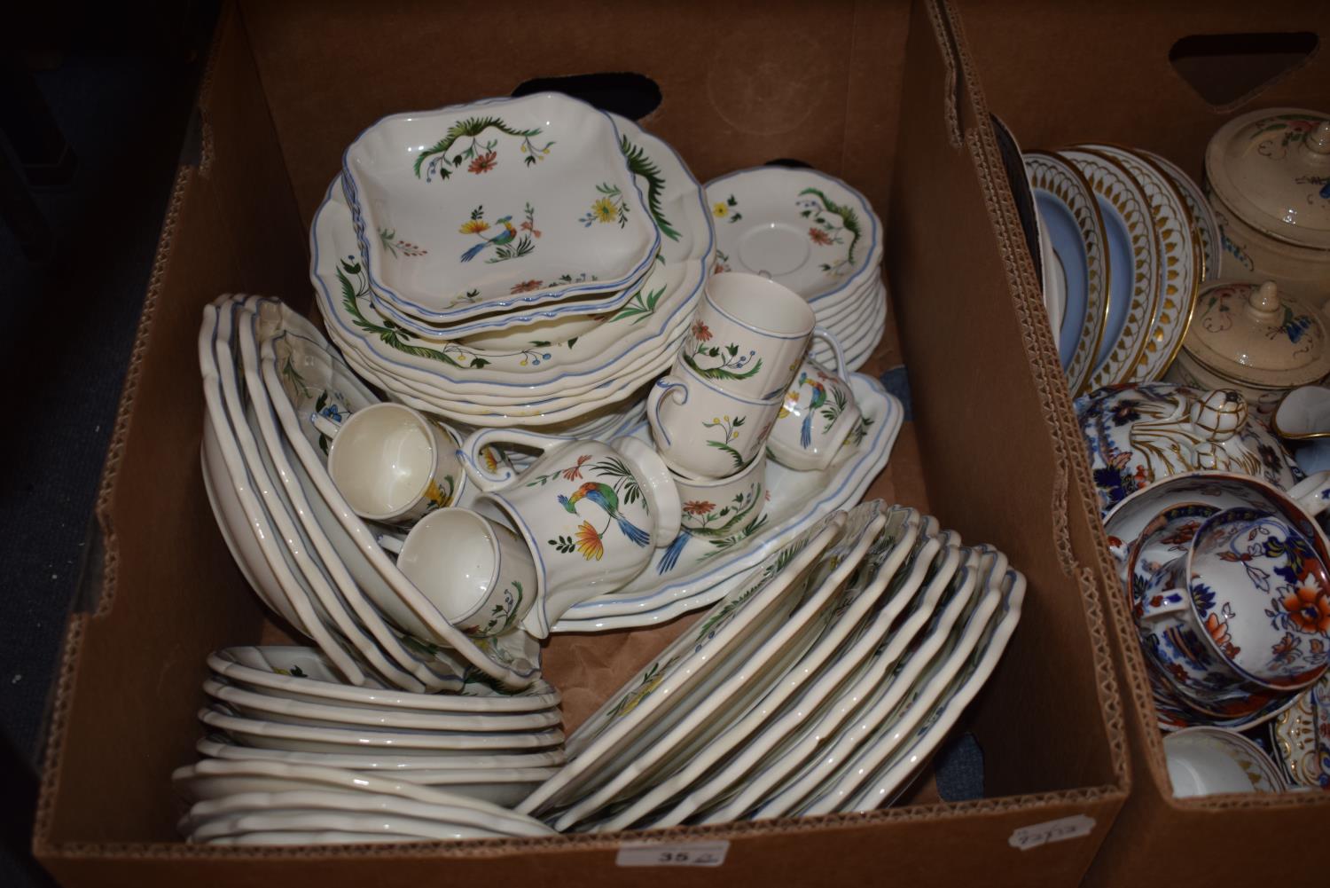 A Gien pottery part dinner service, and other items (3 boxes) 19th century tea service, makers - Image 2 of 4