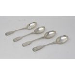 A set of four Victorian silver fiddle pattern tablespoons, initialled, London 1894, approx. 9.9 ozt