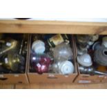 A collection of oil lamp parts (7 boxes)