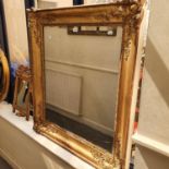 A 19th century gilt gesso mirror, 106 x 95 cm, and four other mirrors (5)