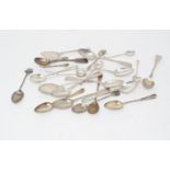 Assorted silver spoons, various dates and makers, approx. 13.8 ozt