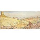 Tristram Ellis Syracuse, landscape with figure, signed and dated 1909, 25 x 54 cm, seven other