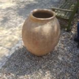 A terracotta garden urn, 83 cm high