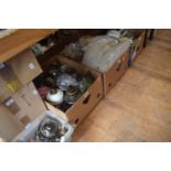 A collection of oil lamp parts (7 boxes)