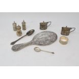 Assorted silver condiments, and silver plated items (box)