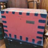 A 19th century silver trunk, painted red