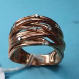 A 9ct gold dress ring, approx. ring size T, 8.2 g (all in)