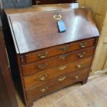 A 19th century oak bureau, 92 cm wide