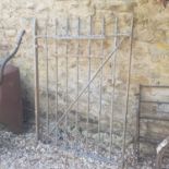 A cast iron gate, 137 cm x 110 cm, five doors, and other items