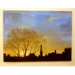 Philip Bouchard (20th century), Sunset over Abbey Green, Bath, oil on canvas, signed and dated 24/