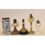 A collection of oil lamp parts (qty)