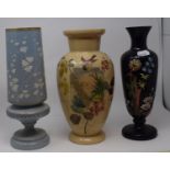 A Poole Gian vase, 28 cm high, another 20 cm high, a pair of vases and various glass vases (13)