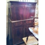 A Mahogany wardrobe, and a pine bookcase (2)