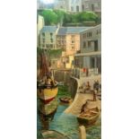 William H Stockman (British, b.1939), two oils on canvas, harbour scenes, the largest 91 cm x 50