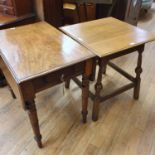 A mahogany Pembroke table, an oak square table (2)