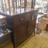 A 19th century mahogany cabinet, with a single drawer above cupboard doors, 120 cm