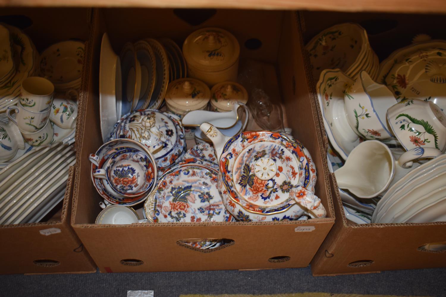 A Gien pottery part dinner service, and other items (3 boxes) 19th century tea service, makers - Image 3 of 4