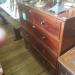 A 19th century mahogany chest, of two short and three graduated long drawers, 115 cm wide