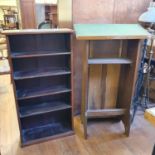 A mahogany bookcase, and an oak purdonium (2)