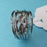 A 9ct white gold dress ring, approx. ring size U, 8.7 g (all in)