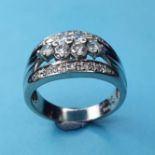A platinum and diamond set ring, 60 points, approx. ring size J½