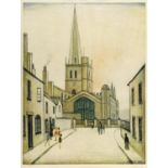 Laurence Stephen Lowry R.A. (British, 1887-1976), Burford Church, limited edition print in