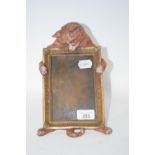 A painted bronze photograph frame, mounted with a ginger cat, 25 cm high Report by RB Modern
