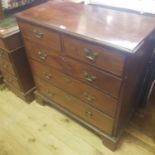 A 19th century mahogany chest, of two short and three long drawers, 89 cm wide