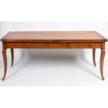 A French cherry wood kitchen table, 80 x 197 cm
