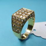 A gentleman's gold ring, set 46 diamonds, approx. ring size Q 1/2