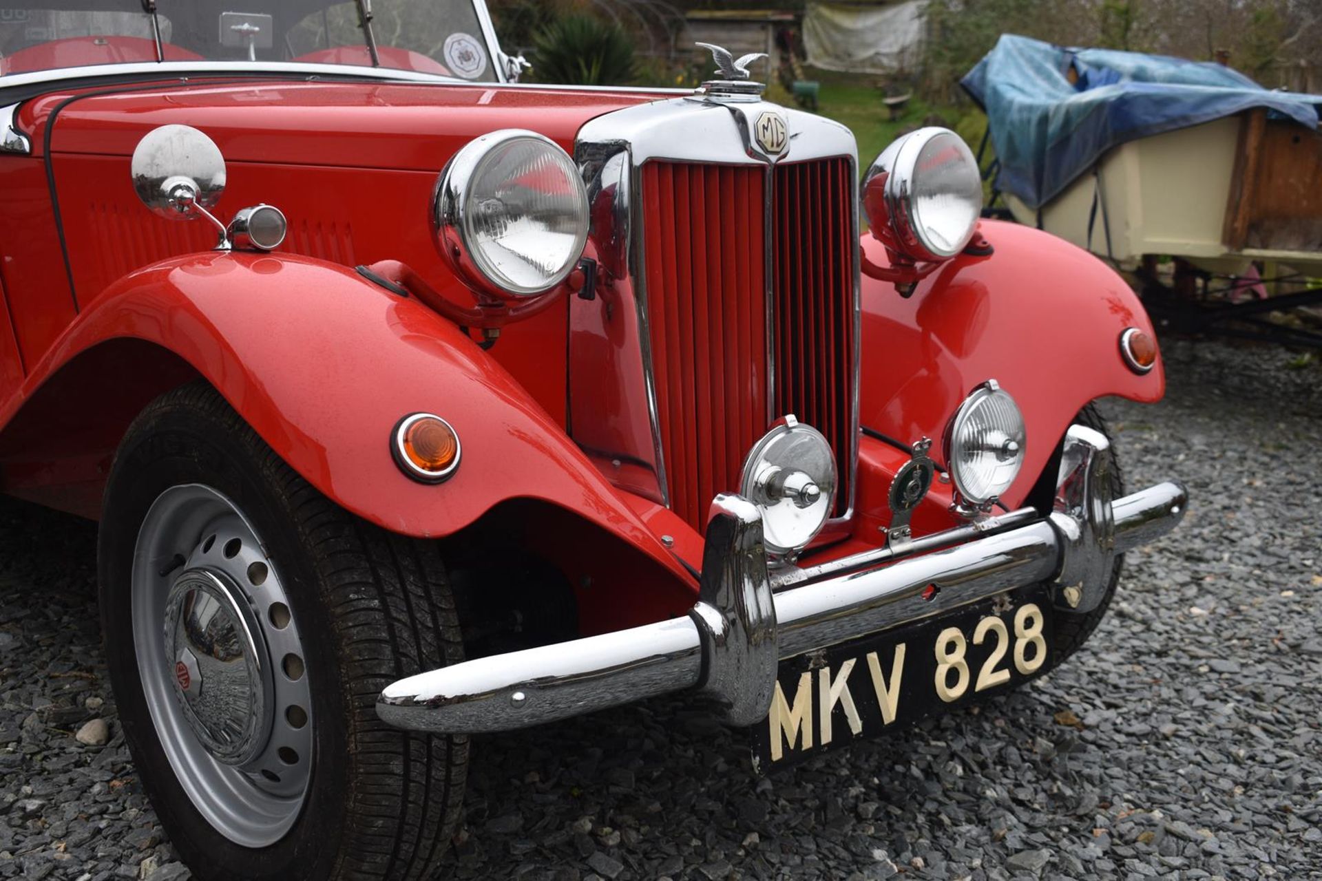 A 1953 MG TD Registration number MKV 828 Chassis number TD/28408 Engine number TD2/28446 Red with - Image 16 of 28